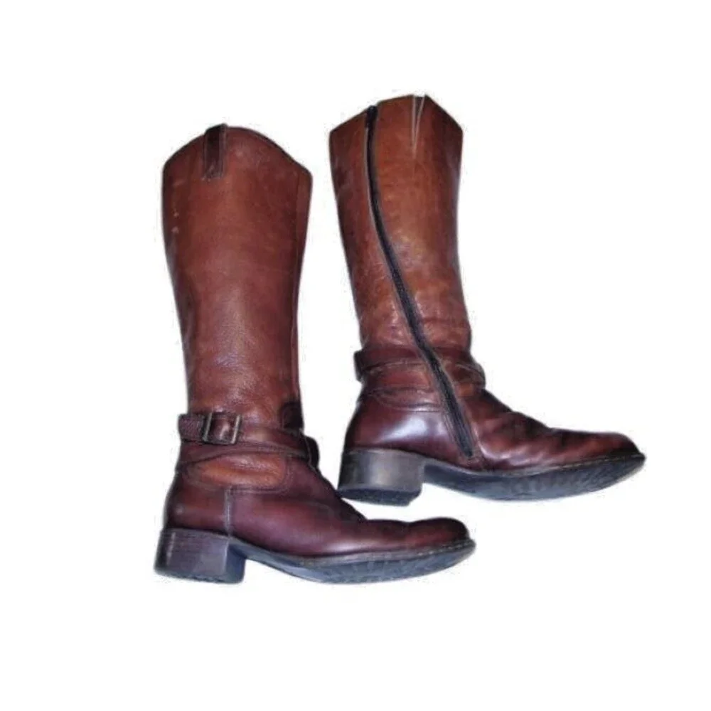 BOC Born Concept Boots Womens 6.5 M Katonah Tall Riding Brown Leather BC6819 - Picture 1 of 14